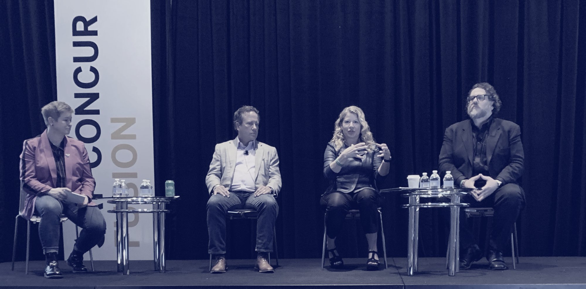 Elizabeth Downs speaking on a panel at SAP Concur Fusion 2022